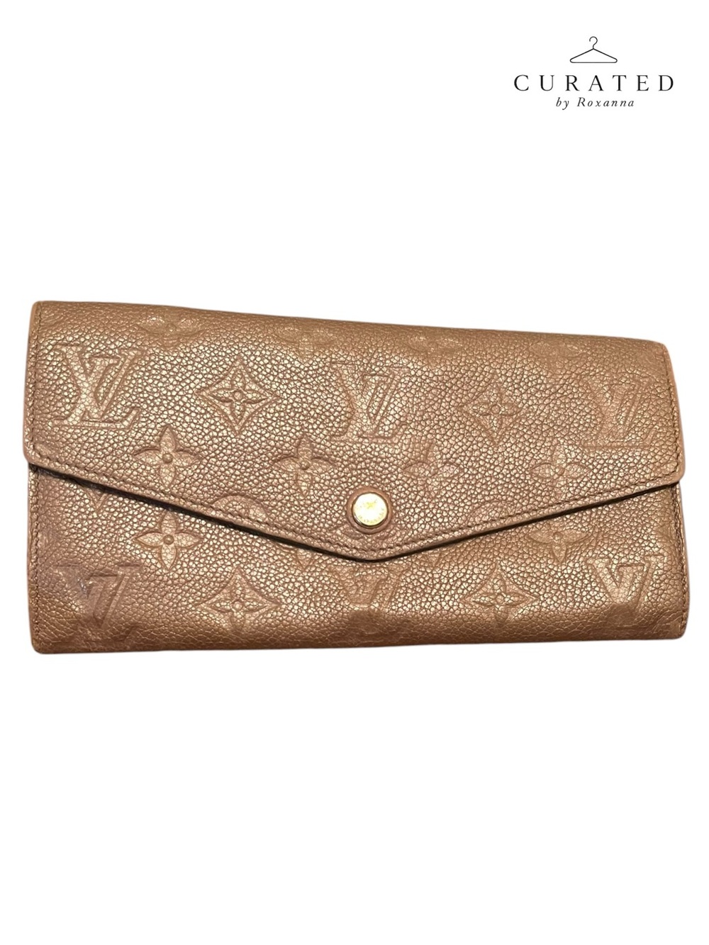 Louis Vuitton Monogram Empreinte Sarah Wallet Taupe + COA & Box - Picture 14 of 15